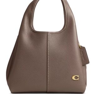 COACH Lana 23 Polished Pebble Leather Medium Shoulder Bag  STONE